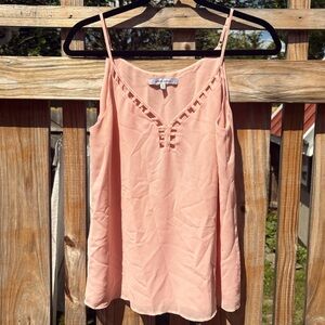 Peach Sleeveless Top with Strap Detail